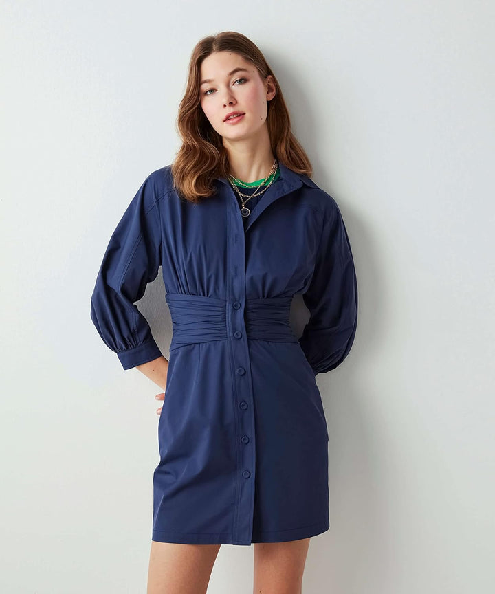 IPEKYOL Damen Waist Detail Mini Dress 34 Navy, 34 Navy
