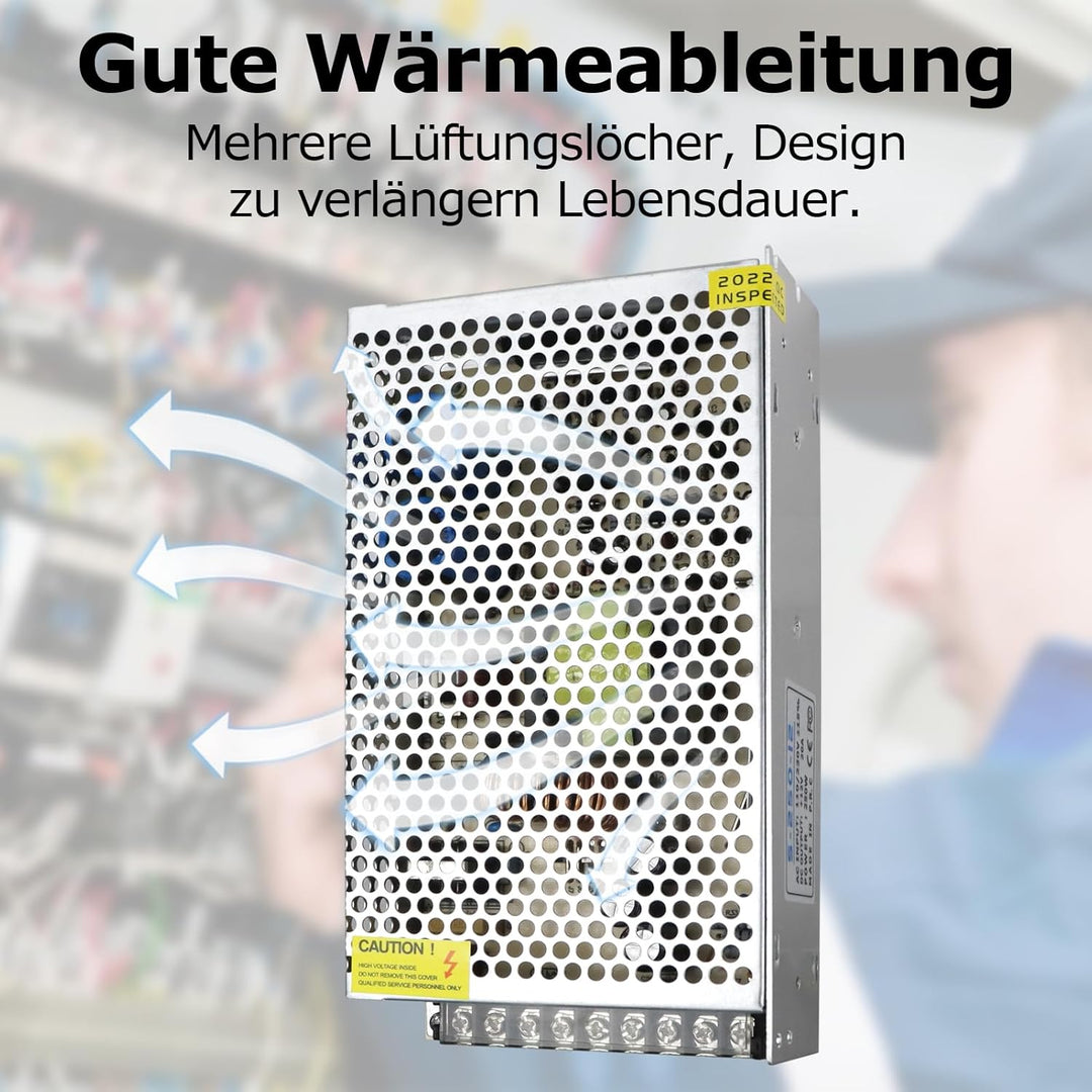 LightingWill Schaltnetzteil 12V 20A 240W Netzteil, LED Trafo Schaltwandler AC 230V auf DC 12 Volt, A