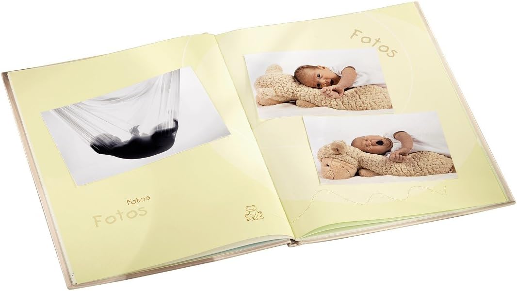 Hama Babyalbum Baby Feel (Fotoalbum mit 60 Seiten für 300 Fotos, Album Format 29 x 32 cm) Sand & Bab
