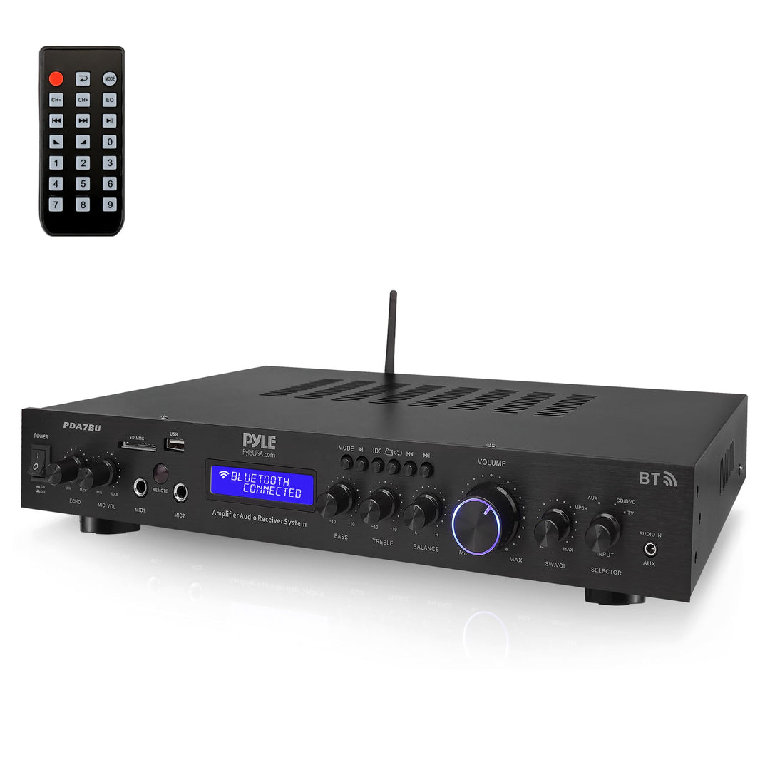 Pyle 200W HiFi Stereo Verstärker – 5-Kanal Receiver mit Radio & Bluetooth, MP3 USB/SD/AUX, Heimkino