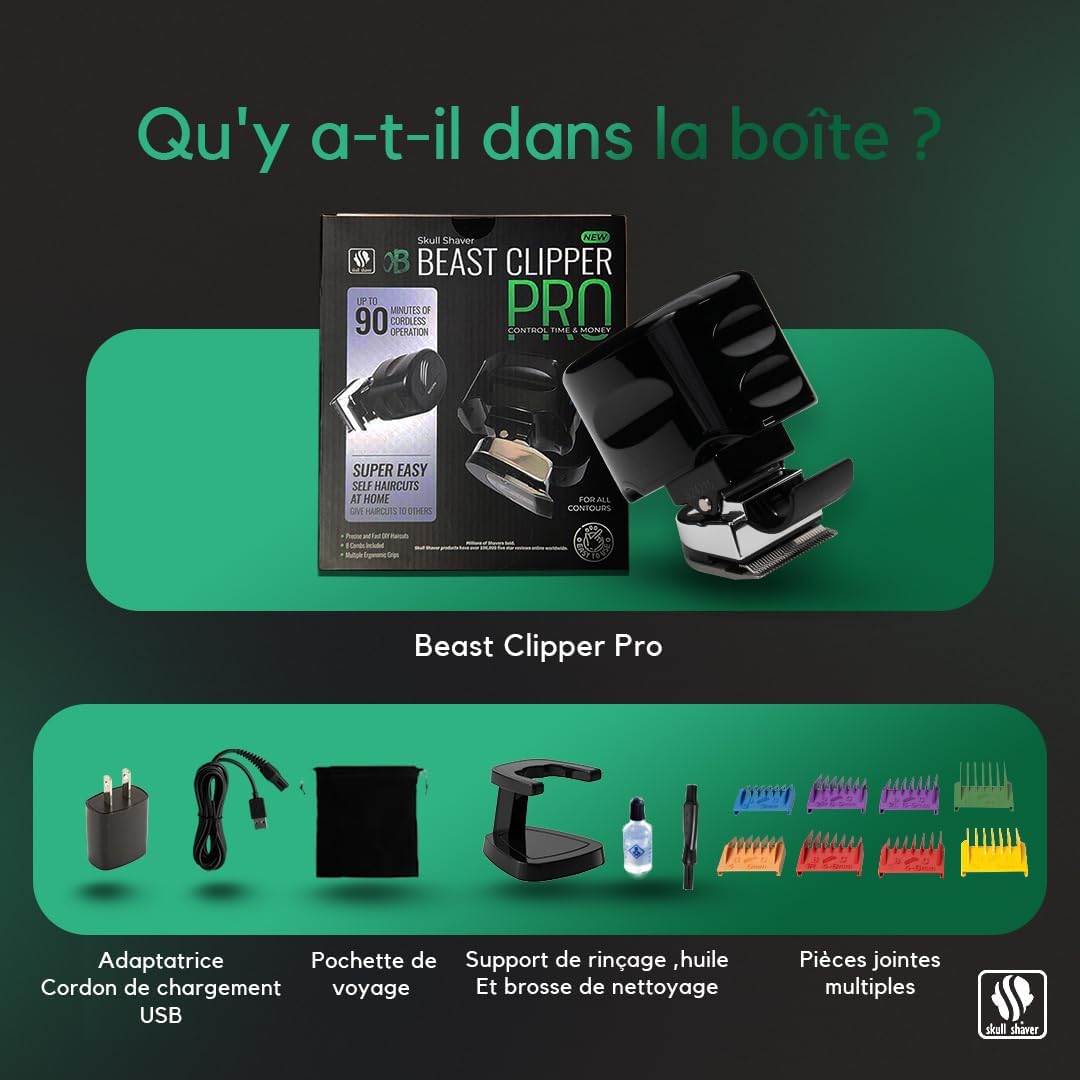 Beast Clipper Pro – Elektrischer Haarschneider für Herren für Kopf, gegenwärtig für Männer, Bart und