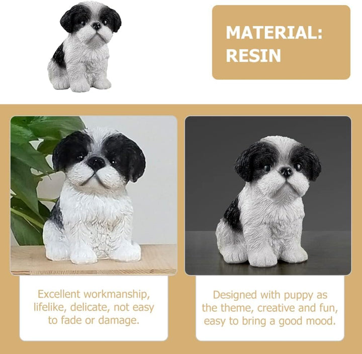 BESPORTBLE Shih Tzu- Welpen Niedlicher Hund Harz Figur- Schmuck- Verzierbarer Hund Dekorationen- Sch
