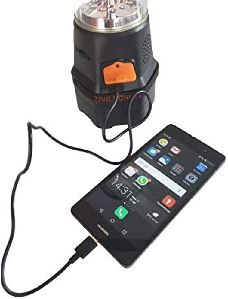 Led Kurbel Laterne - Taschenlampe - Notfall Lampe 4in1 mit Notfallradio - Powerbank 2100mAh - SOS-Si