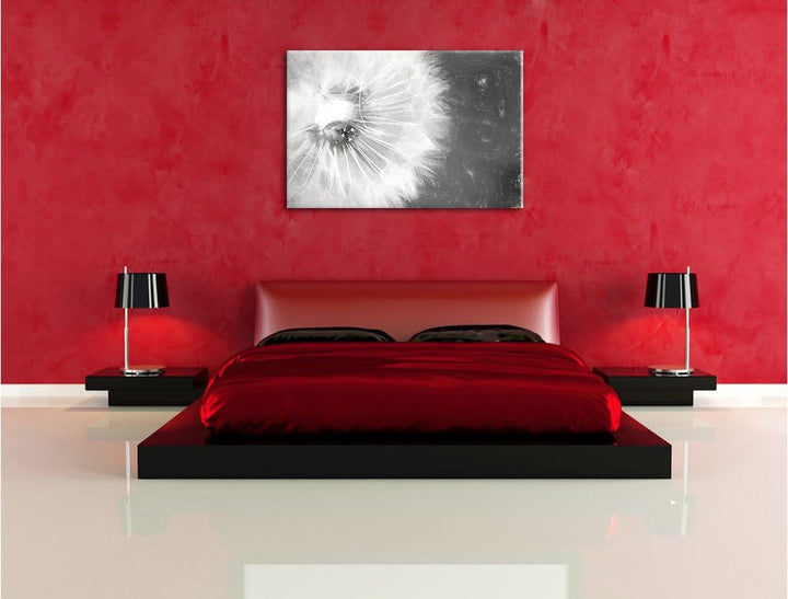 Pixxprint Marienkäfer auf einem Löwenzahn als Leinwandbild/Grösse: 100x70 / Wandbild/Kunstdruck/fert