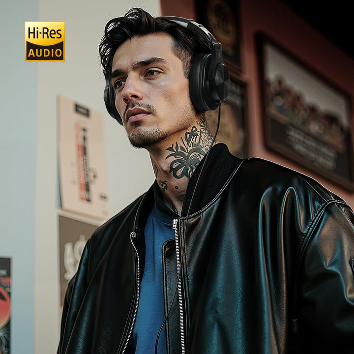 OneOdio A71D Over-Ear Kopfhörer, Studio Monitor Kopfhörer mit Kabel, Hi-Res Audio, faltbares Design