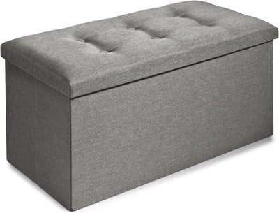 CelinaTex Falthocker XL 76 x 38 x 38 cm grau Sitzbank mit Stauraum Truhe faltbar mit Deckel gepolste