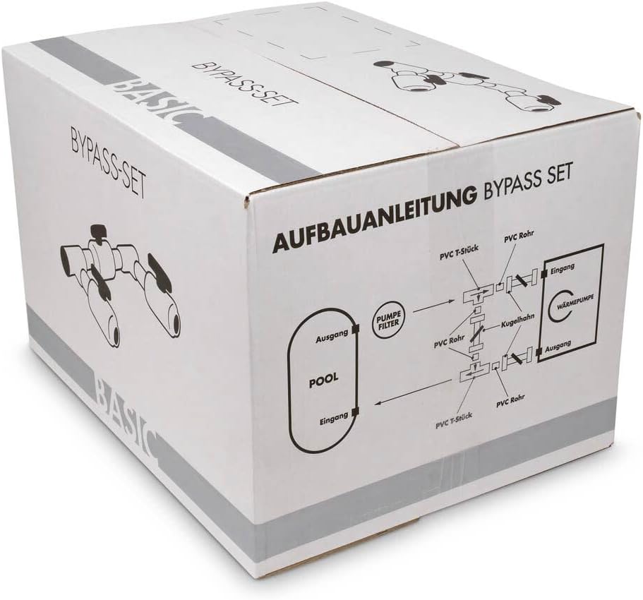 Laja26 Bypass-Set für Wärmepumpe Solaranlage Solarheizung 19-teilig | Universal Bypass für Pool Schw