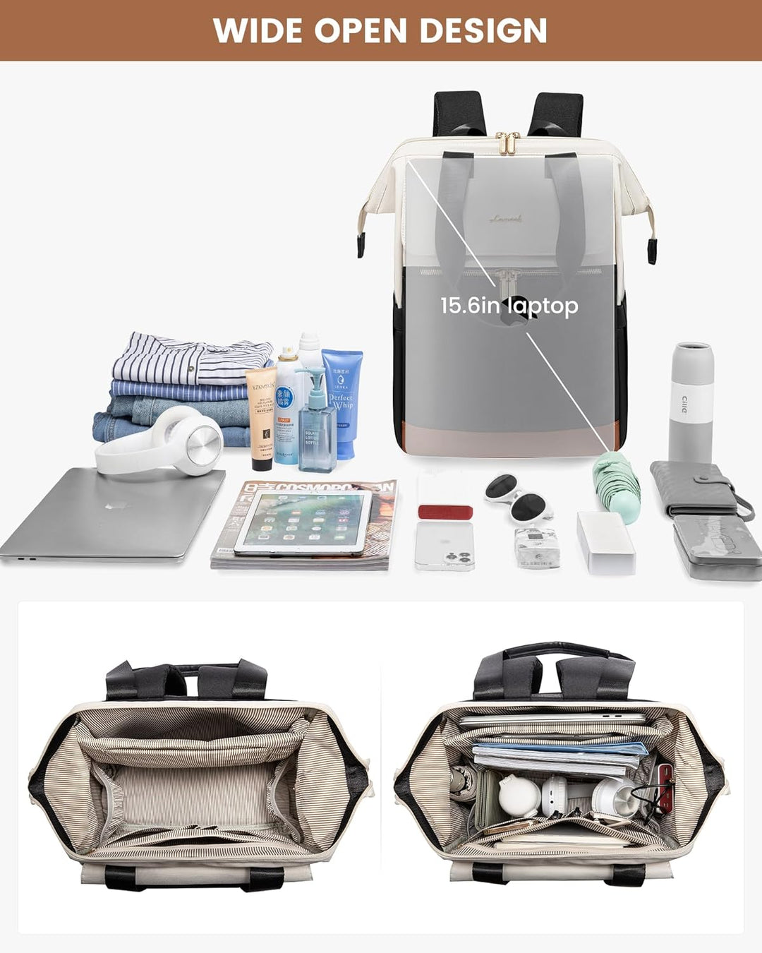 LOVEVOOK Rucksack Damen, Laptop Schulrucksack Teenager Wasserdicht, Schultasche Mädchen Arbeitstasch