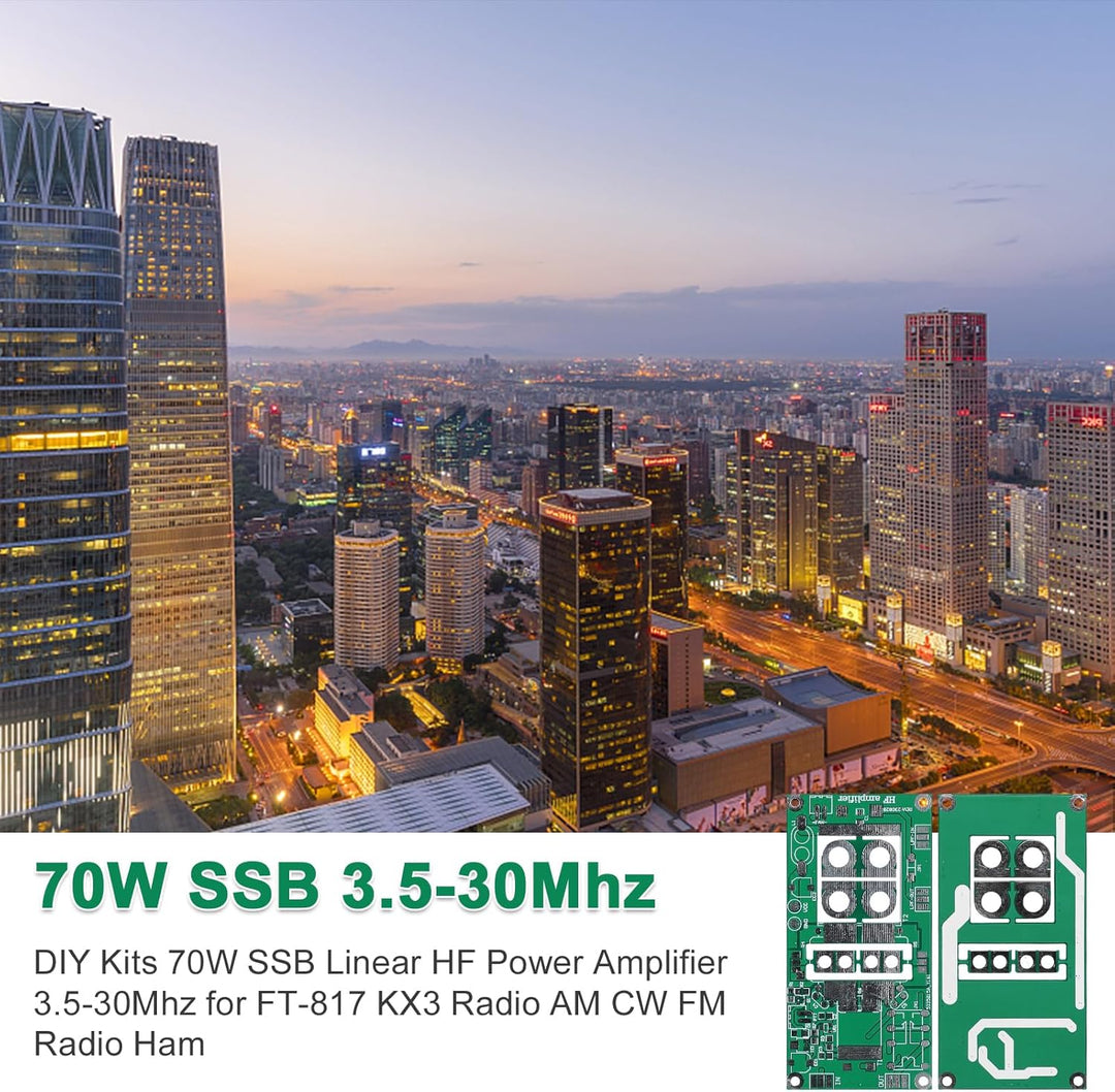 Leistungsverstärker-Bausatz, DIY Kit 70 W SSB Linear HF Leistungsverstärker 3,5–30 für FT-817 KX3 Ra
