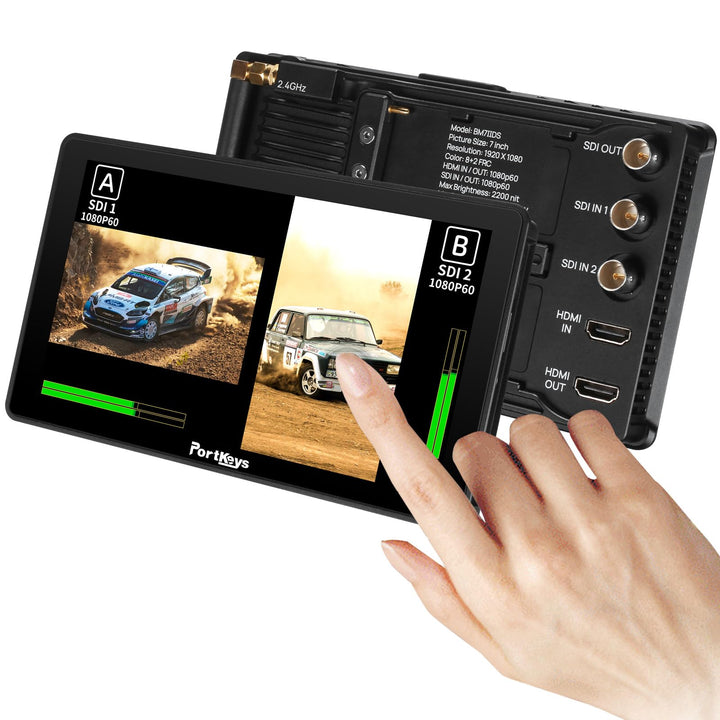 Portkeys BM7IIDS Kabellose Kontrolle Field Kamera Monitor 7" Touchscreen 3G SDI 3D LUT 2200Nit 10bit