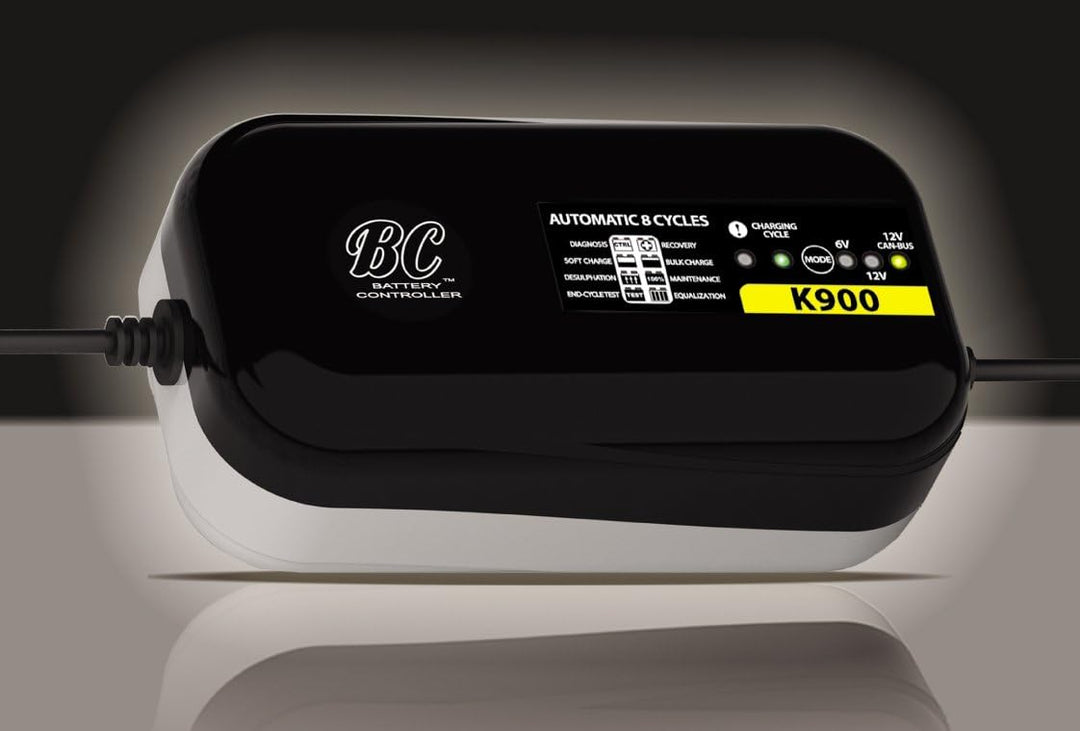 BC K900 - 6/12V 0,9A - Batterie-Ladegerät und Erhaltungsgerät mit 3 Ladeprogramme: 6 Volt/12 Volt/12