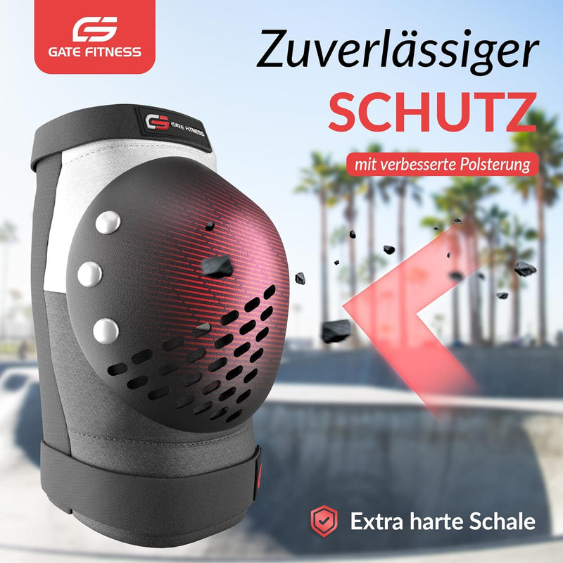 GATE FITNESS® Protektoren Set für Kinde & Erwachsene - Schutzausrüstung Set [6 Teilen] Knieschützer