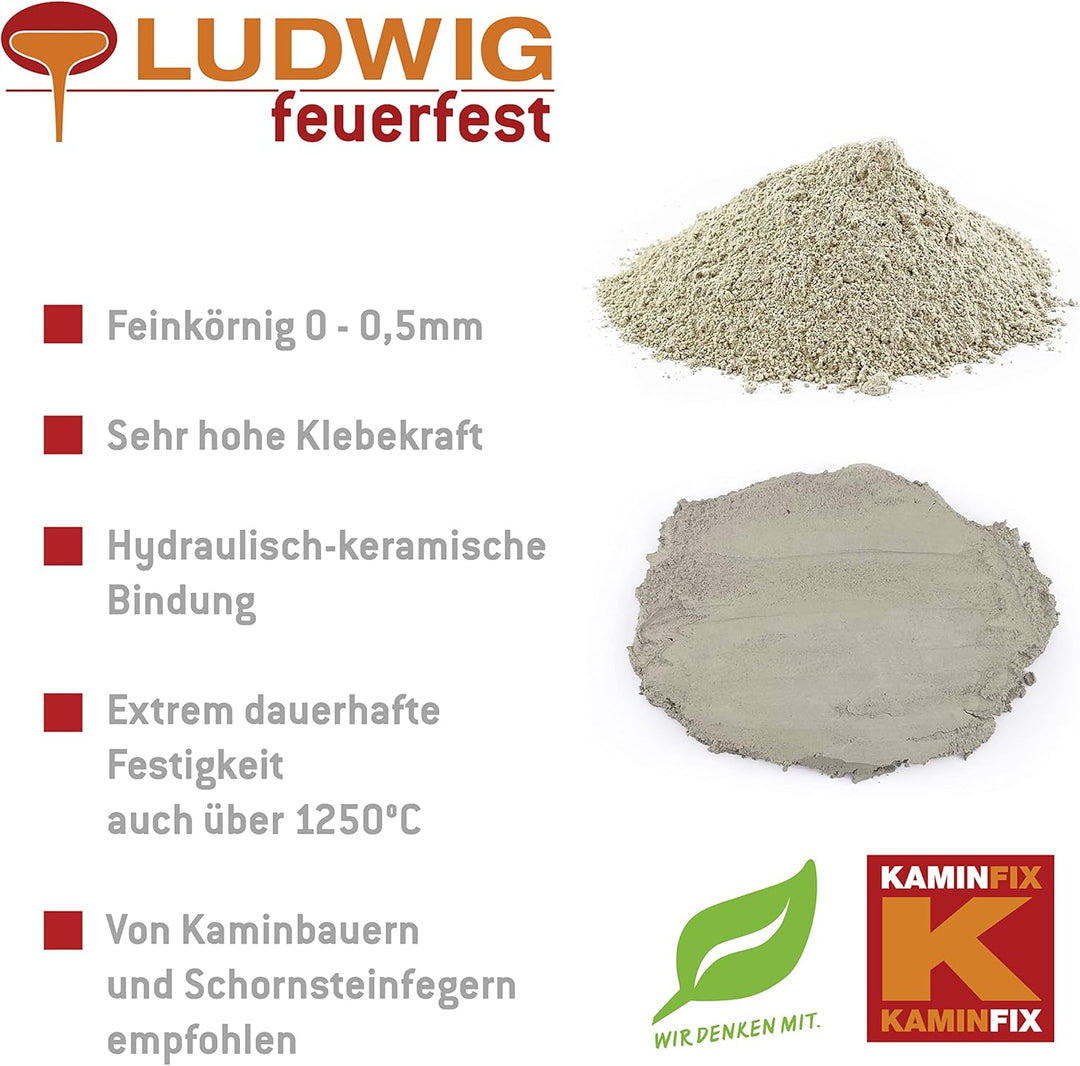 Schamottemörtel Made in Germany für die einfache und schnelle Reparatur. Ofen und Kaminmörtel Feuerf
