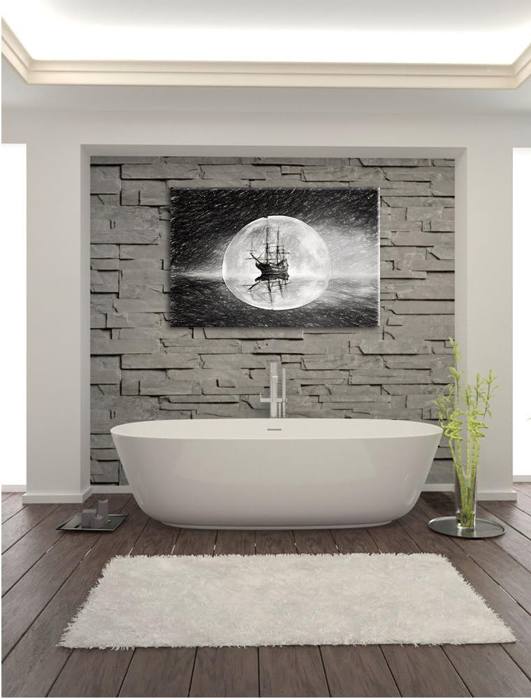 Pixxprint Geisterschiff im Weltall Kunst als Leinwandbild/Grösse: 100x70 / Wandbild/Kunstdruck/ferti