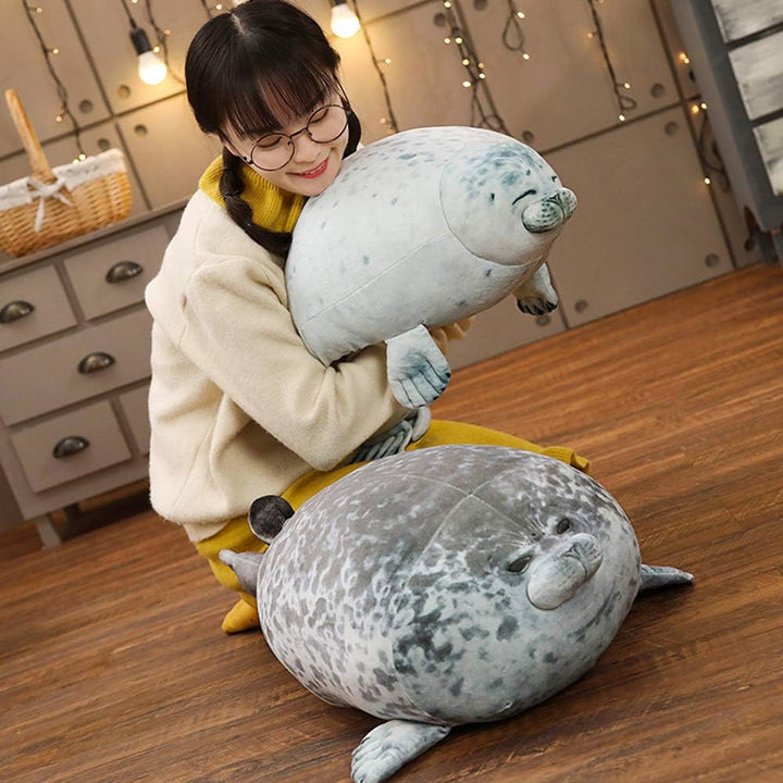 Chubby Blob Seal Pillow, Stuffed Animals Seal Plush Toy, Soft Cotton Plush Toys Hugging Pillow Doll