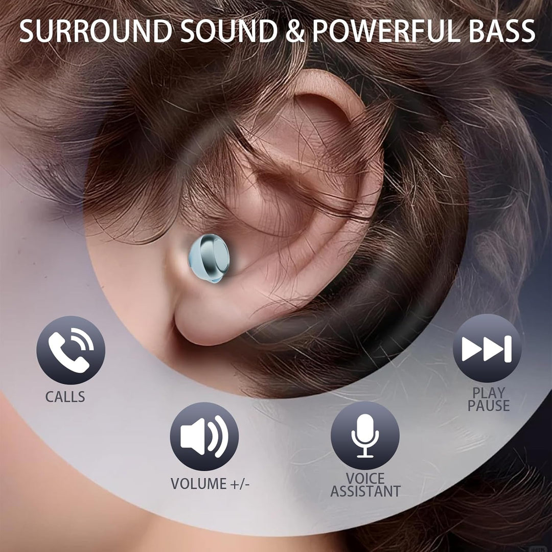 Mini Schlafkopfhörer Bluetooth 5.4 Kopfhörer, 2025 Neue in Ear Kopfhörer Kabellos mit 25 Stunden Akk