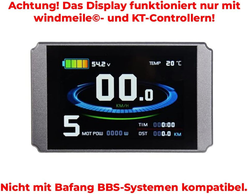 windmeile | Display KT-LCD8H mit neuem Interface, Neue Benutzeroberfläche, LCD-Display, Beleuchtet,