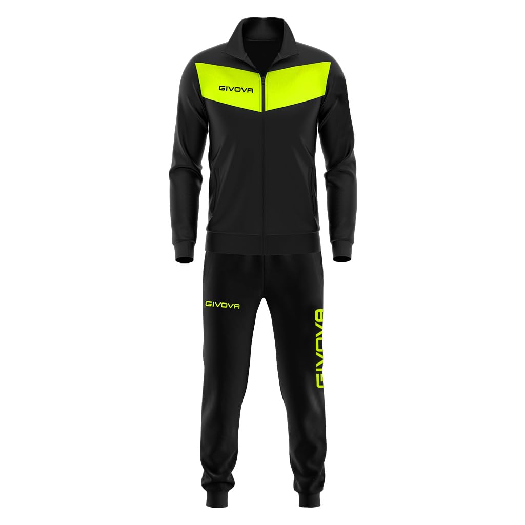 Givova Unisex Anzug Lady Anzug XS Schwarz/Neongelb, XS Schwarz/Neongelb