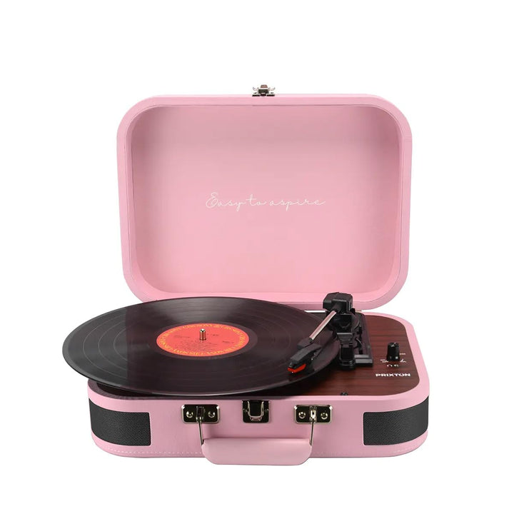 PRIXTON VC600 Vintage Vinyl Plattenspieler, Vinyl-Player und Musik-Player via Bluetooth und USB, 2 e