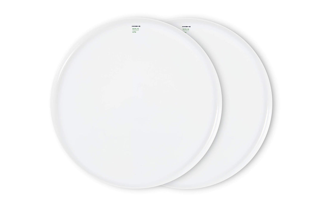 KPM Berlin LAB Teller-Set 26cm 2tlg., Porzellan, Speiseteller, Porzellanteller, handmade, weiss im G