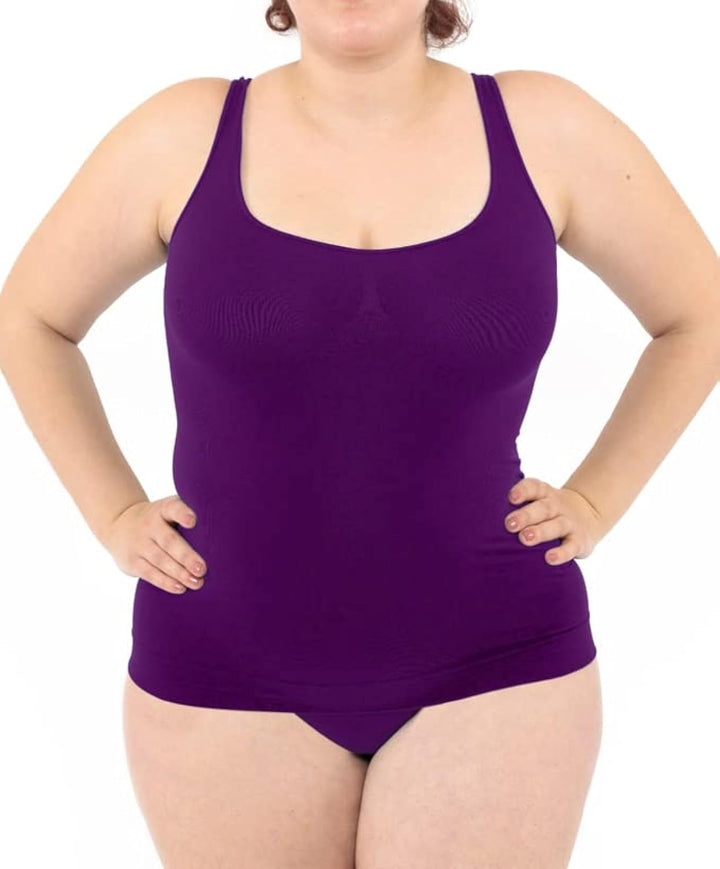 LEELA LAB Unterhemd Damen Grosse Grössen, Tank Top Basic Line, Dünne Träger und Bruststütze, mit Nah