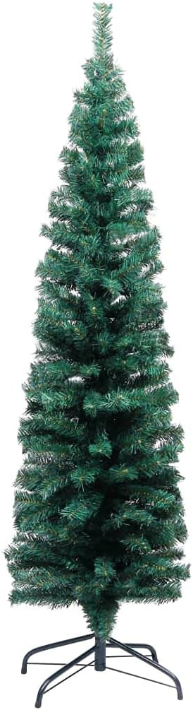 vidaXL Schlanker Künstlicher Weihnachtsbaum mit Ständer Christbaum Tannenbaum Dekobaum Kunstbaum Wei