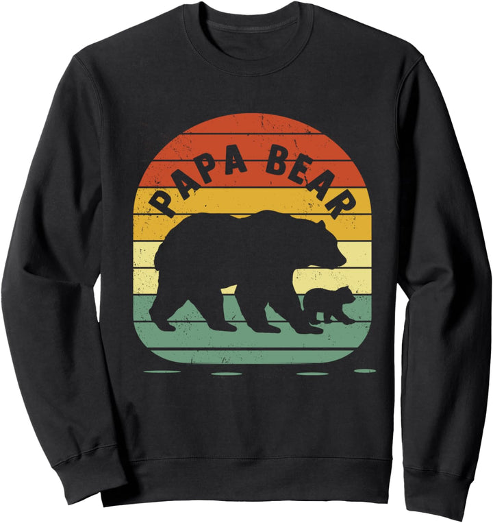 Vatertag Papabear Papa Lustig Papabär Bär Retro Vintage Sweatshirt