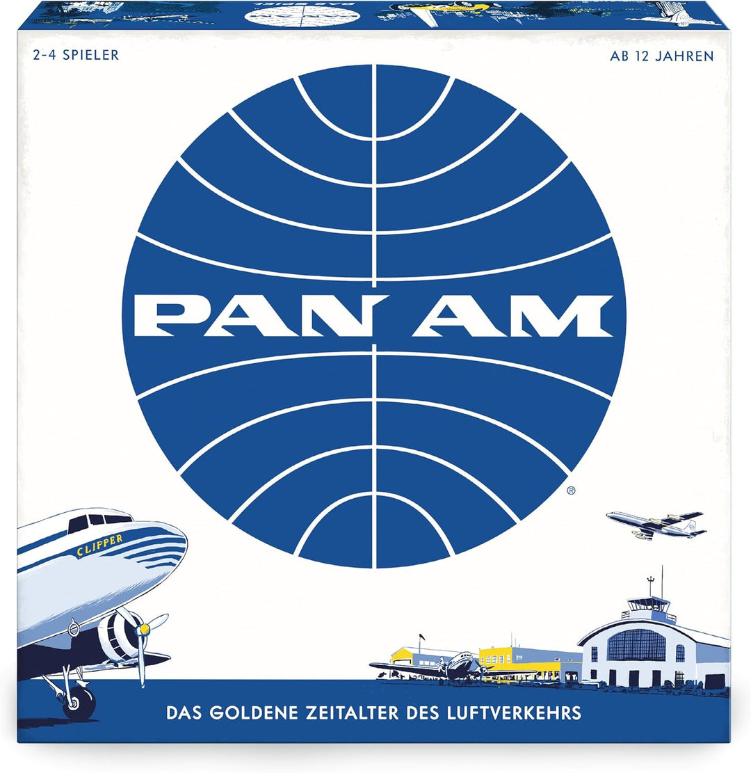 PAN AM Lustiges Strategie-Brettspiel für die ganze Familie - Deutsche Sprache - Enthält 52 Flugzeugm