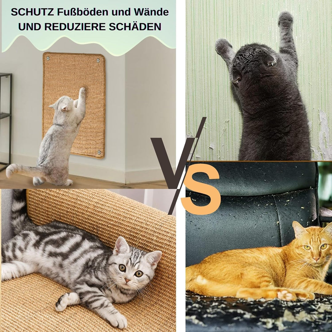 JanYoo 2 Stück Katze Kratzschutz Katzenkratzmatte Sisal Kratzmatte für Katze Katzenkratzmatte für So