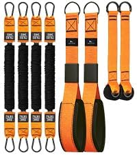 Abahub Trizeps Band Set mit Türanker Verstellbar Tricep Pull Down Fitnessband für Zuhause, Armtraini