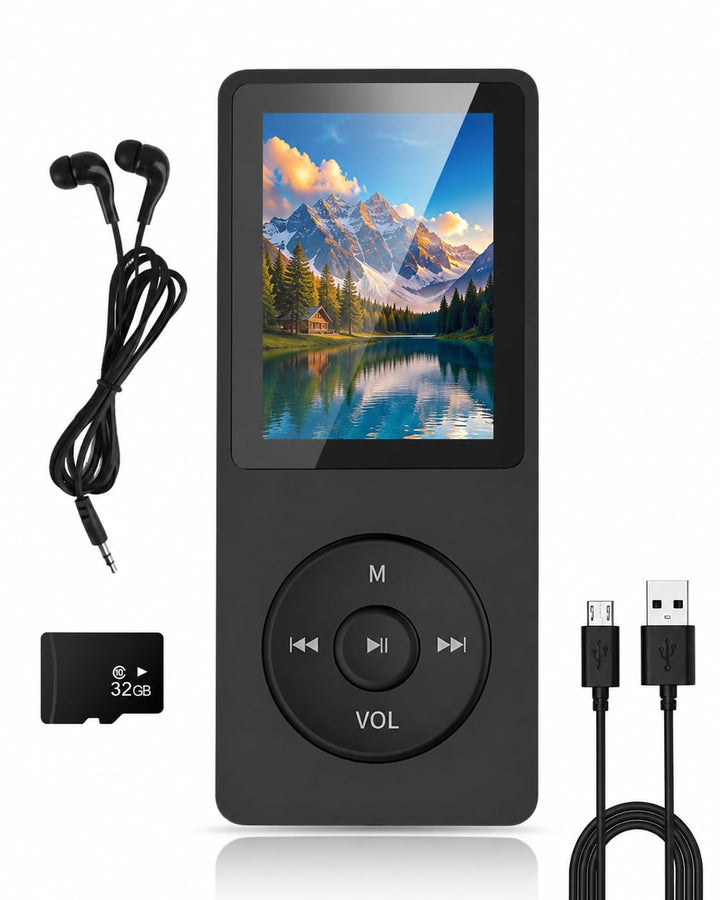 Bluetooth 5.0 MP3 Player mit 70 Stunden Wiedergabezeit, 32GB Speicher, Verlustfreier Klang, HD Lauts