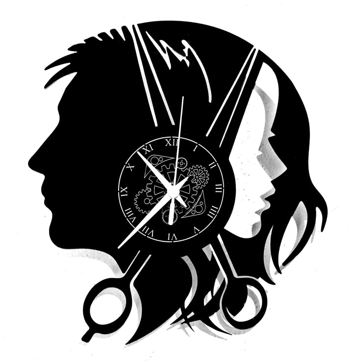 Instant Karma Clocks, Schönheitssalon Wanduhr aus Vinyl Schallplattenuhr mit Friseursalon Barber Sho