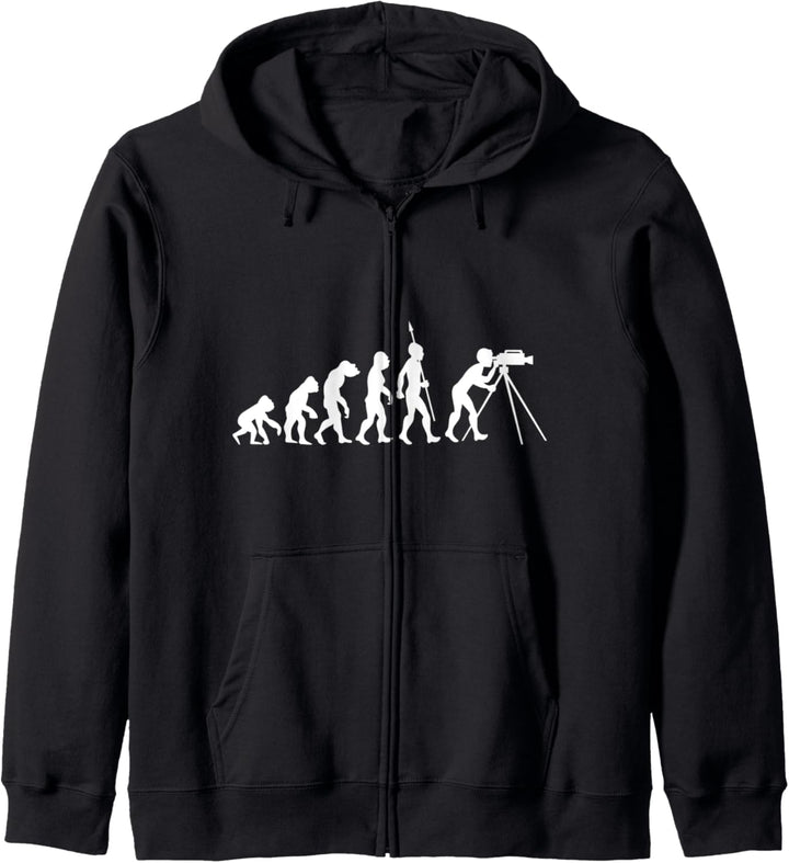 Film TV Kameramann Evolution Fun Lustig Kamera Filmemacher Kapuzenjacke