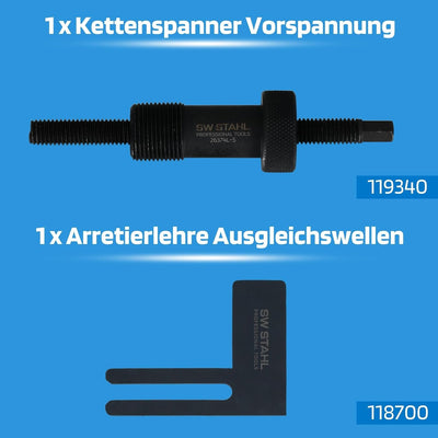 SW-Stahl 26114L Motor Einstellwerkzeug Satz I geeignet für Fahrzeuge von BMW I für 1.6l, 1.8l und 2.