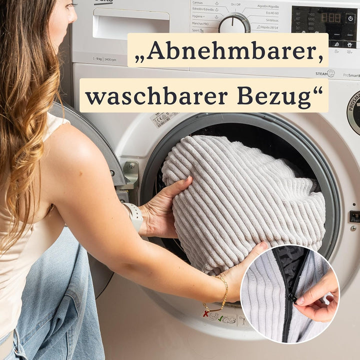 bananair - Sitzsack Cord, Weich & Bequem, Maschinenwaschbarer Bezug, Gaming Sitzsack mit Schaumstoff