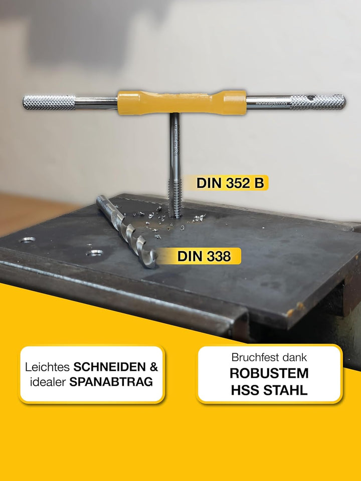 Gewindeschneider Set [aus HSS Stahl | mit Kernlochbohrer Satz] - 15 tlg. Gewindebohrer Set in belieb