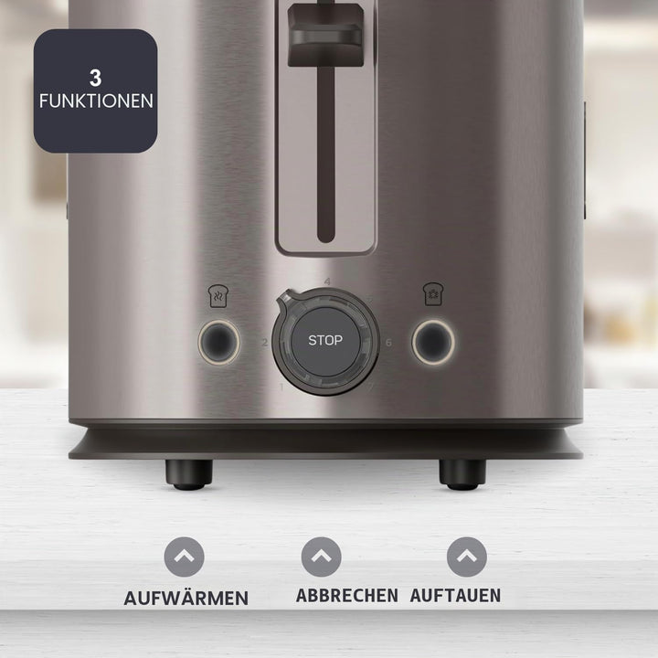 BLACK+DECKER - Toaster BXTO901E 900W | 2 Schlitze | Automatische Zentrierung | 7 Bräunungsstufen | 3