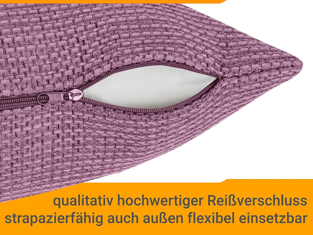 npluseins 2er Pack Kissenhüllen mit Struktur-Muster - Polsteroptik 617.767, 1 Pack (2 Stück) - Kisse