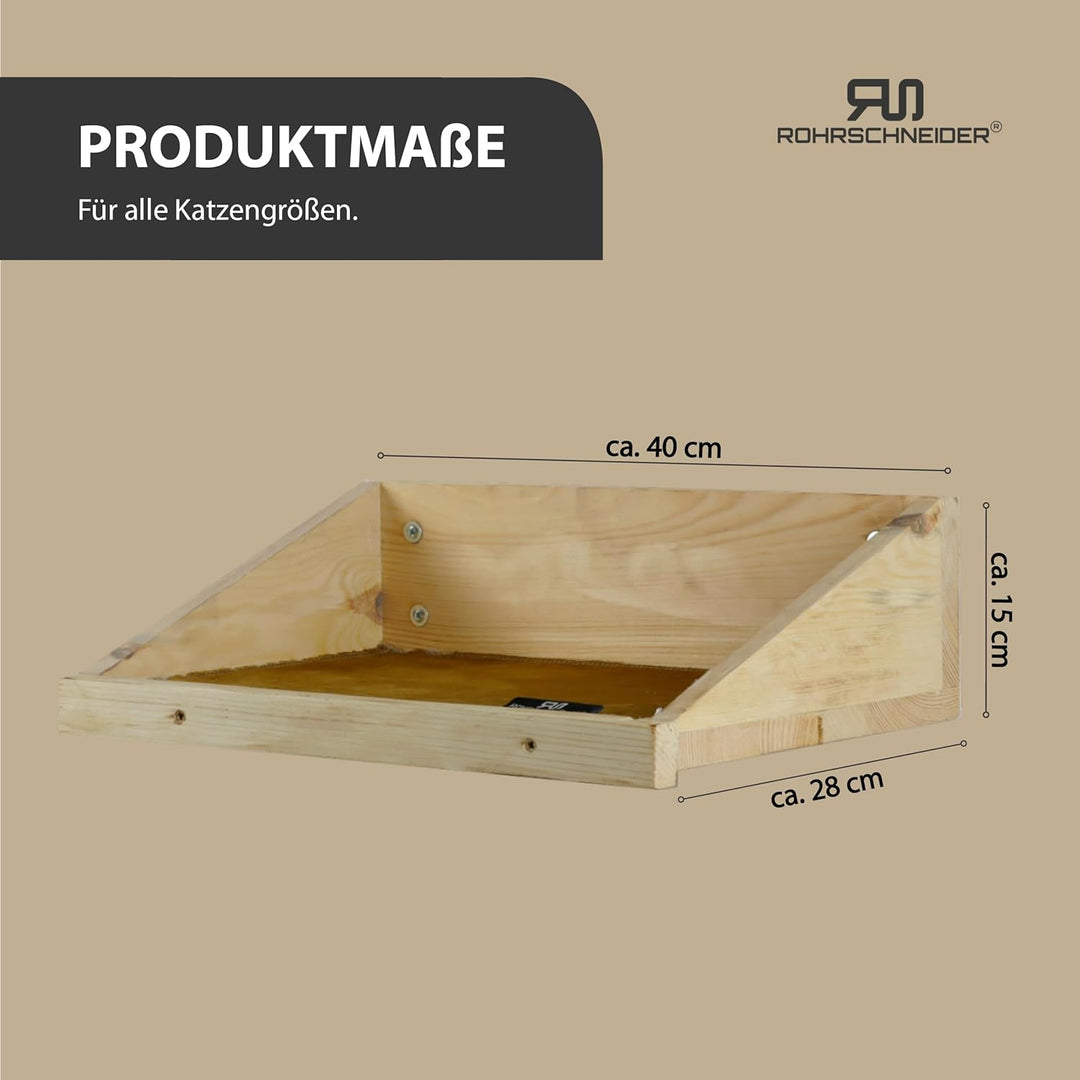 Rohrschneider Katzentreppe Wand | Made in EU | Kletterwand Katzen | aus Kiefernholz | belastbar bis