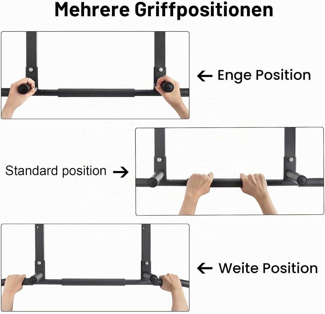 Klimmzugstangen Klimmzugstange Wandmontage Heimturnhalle Pull Up Bar, 3 Loch, Multifunktionale Edels