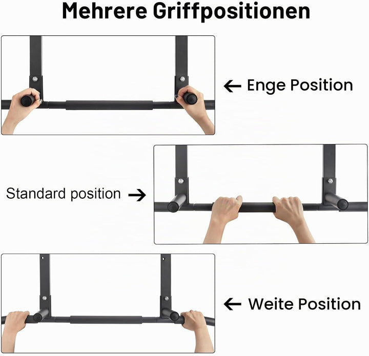 Klimmzugstangen Klimmzugstange Wandmontage Heimturnhalle Pull Up Bar, 3 Loch, Multifunktionale Edels
