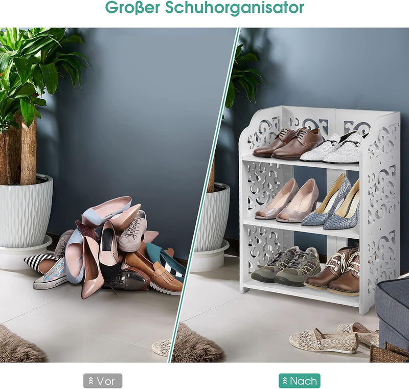 Ejoyous Schuhhalter, bequem zu bedienendes Schuhregal mit 3 Schichten für Wohnzimmer für Schlafzimme