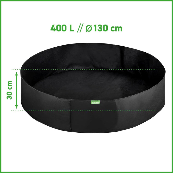 GardenMate 1x 400L Hochbeet Pflanzsack aus Vliesstoff Ø130cm Höhe 30cm 1x 400 Liter (D130xH30cm) Hoc