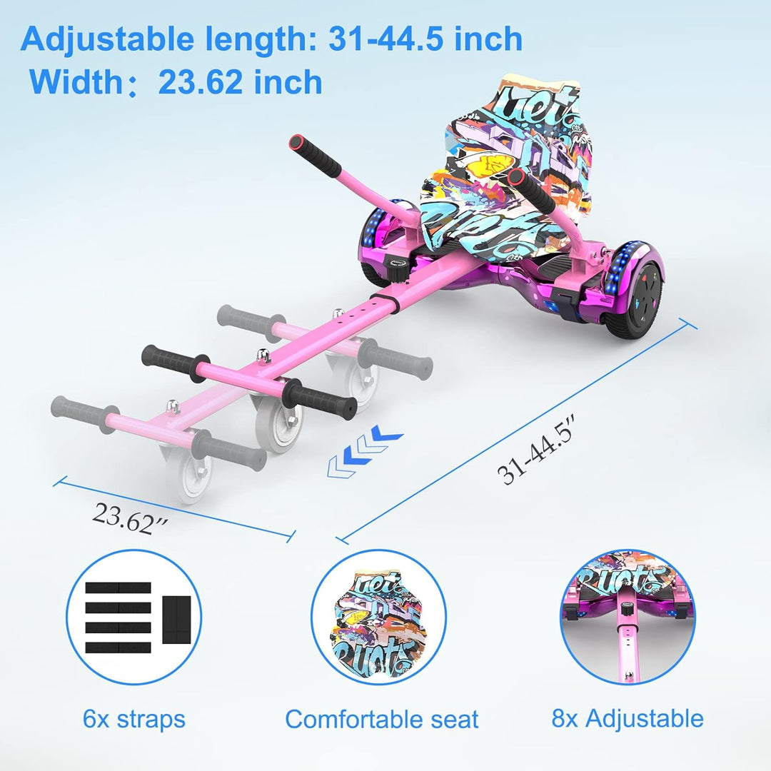 RCB Hoverboard Sitz, Go-Kart Zubehör für Hoverboards, Hoverboard mit Sitz passend für Aller 6.5"-10"