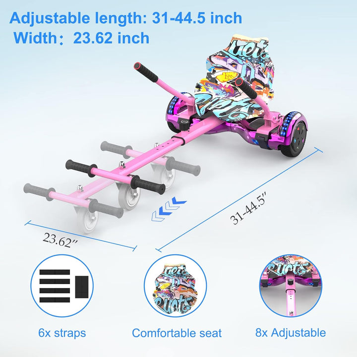RCB Hoverboard Sitz, Go-Kart Zubehör für Hoverboards, Hoverboard mit Sitz passend für Aller 6.5"-10"