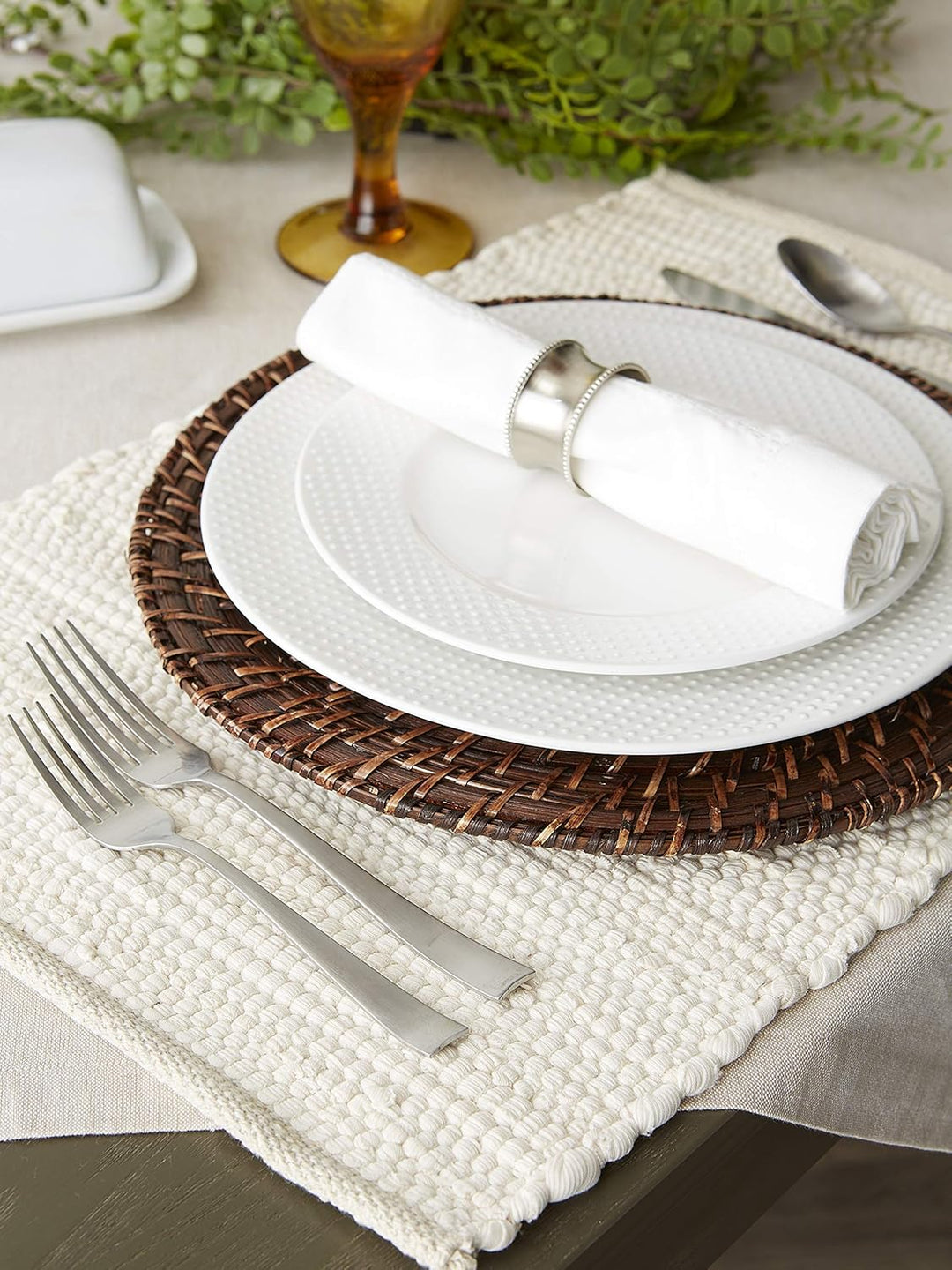 DII Platzdeckchen aus 100% Baumwolle, maschinenwaschbar Tischset Natur, Tischset Natur
