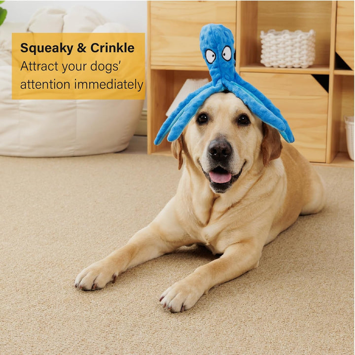 Hunde-Quietschspielzeug Krake, kein stopfendes Crinkle-Plüsch-Hundespielzeug für das von Welpen, lan