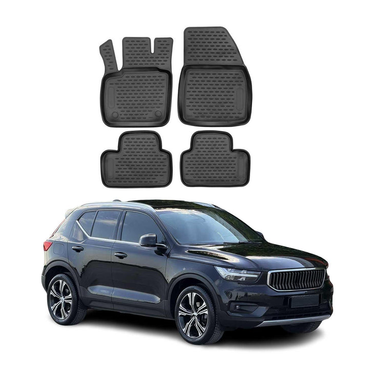 OMAC Gummimatten Fussmatten kompatibel mit Volvo XC40 2017-2024 TPE Automatten Schwarz 4X, XC40 2017