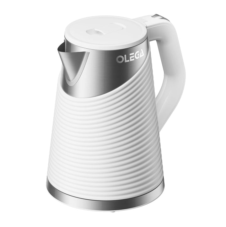 OLEGA Wasserkocher 1800W - schnell kochender Heisswasserkessel, 1,8 l Abschaltautomatik Doppelschich