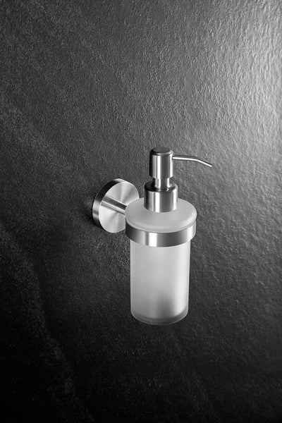 Ambrosya - Seifenspender mit Wandbefestigung - Glas Seife Spender Halter Seifenhalter Seifenschale B